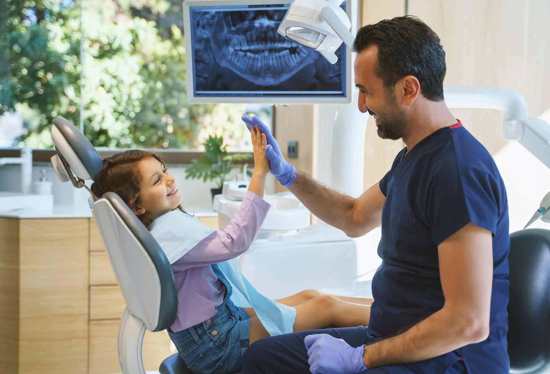 A dentist at work in the practice